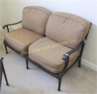 Metal patio loveseat with cushions