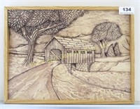 Wooden carved covered bridge picture