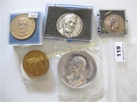Lot of 5 larger medallions