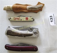 4 assorted pocket knives