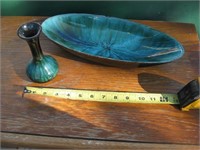 BLUE MOUNTAIN POTTERY BMP Oval Candy Bowl & Vase