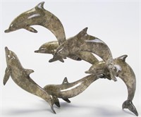 Brian Arthur Bronze Dolphins Sculpture
