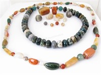 Two Heavy Natural Stone Bead Necklaces