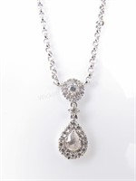 18K White Gold Briolette Diamond Necklace