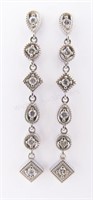 14K White Gold Diamond Earrings