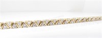 14K Yellow Gold V-Link Diamond Line Bracelet