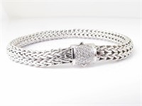 John Hardy Diamond Sterling Bracelet