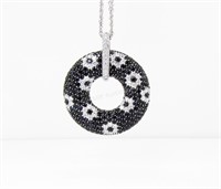 18K Roberto Coin Black Sapphire, Diamond Pendant