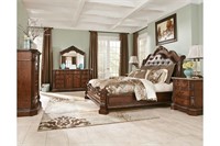 Ashley Ladelle King 5 pc Marble Top Bedroom Suite