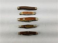 Lot of 5 misc pocket knives various styles and szs