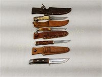 Lot of 4 Hunting/Fishing Knives with Sheath
