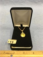 Gold plated chain with a 1998 Chinese coin