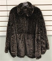 Artificial fur ladies' extra large jacket