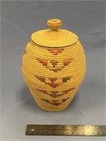 Hooper Bay grass basket, 8" tall extremely tight w