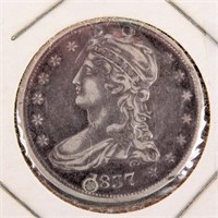 Coin 1837 Bust Half Dollar Graded Very Fine Holed