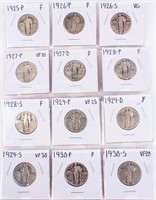 Coin Standing Liberty Quarter Collection 12 Coins