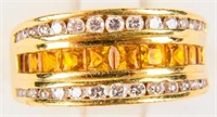 Jewelry 18kt Yellow Gold Citrine & Diamond Ring