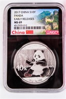 Coin 2017 China Panda .999 Silver Certified NGC