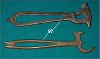 Pair of unusual all-steel tack hammers