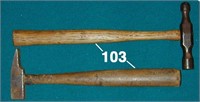 Pair of wooden handled hammers