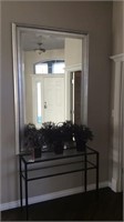 Large silver framed mirror