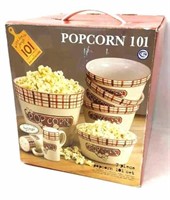 Popcorn Serving Bowls & Seasoning 7Pc Set