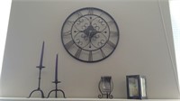 Clock and candle holders