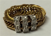 18k Gold Pomellato Ring With Diamonds
