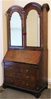 Circa 1800 Burl Walnut Secretary Bookcase