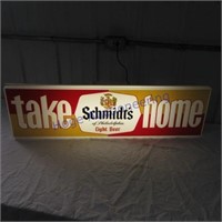 Schmidt's beer light up sign