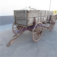 Wood high wheel wagon w/ double box