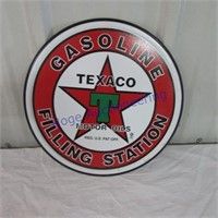 Texaco round tin sign