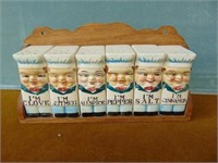 Vintage Spice Rack Set Nutmeg Cloves Salt etc