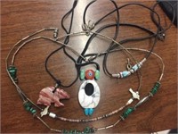6 NATIVE AMERICAN STYLE NECKLACES