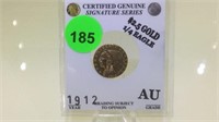 SIGNATURE SERIES 1912 INDIAN HEAD $2.50 GOLD COIN
