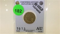 SIGNATURE SERIES 1913 GOLD $5. (HALF EAGLE) COIN