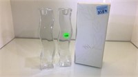 2 LENOX "OVATIONS"  CRYSTAL CANDLE HOLDERS