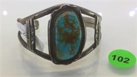 STERLING SILVER & TURQUOISE CUFF