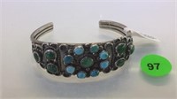 STERLING SILVER CUFF WITH TURQUOISE