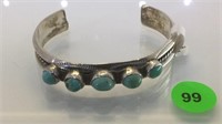 STERLING SILVER CUFF WITH TURQUOISE