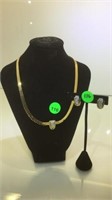 2 PC COSTUME JEWELRY NAPIER NECKLACE & EARRING SET