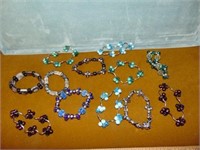Glass Bead Bracelets Lot