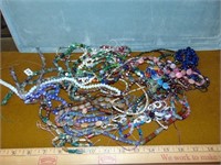 Glass Bead Lot W/Necklaces