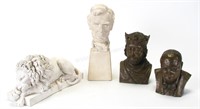 Group of Reproduction Busts and Canova Lion