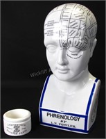L.N. Fowler Porcelain "Phrenology" Bust