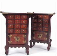 Pair of Oriental Spice Cabinet