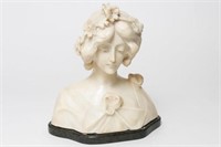 Italian Alabaster Bust, Style of Adolfo Cipriani