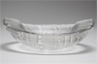 Lalique France Frosted Crystal Oval Bowl