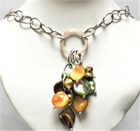 Sterling silver "Euro Argenti" bead drop necklace