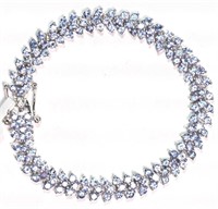 Sterling silver tanzanite 10.0 ct. bracelet with
